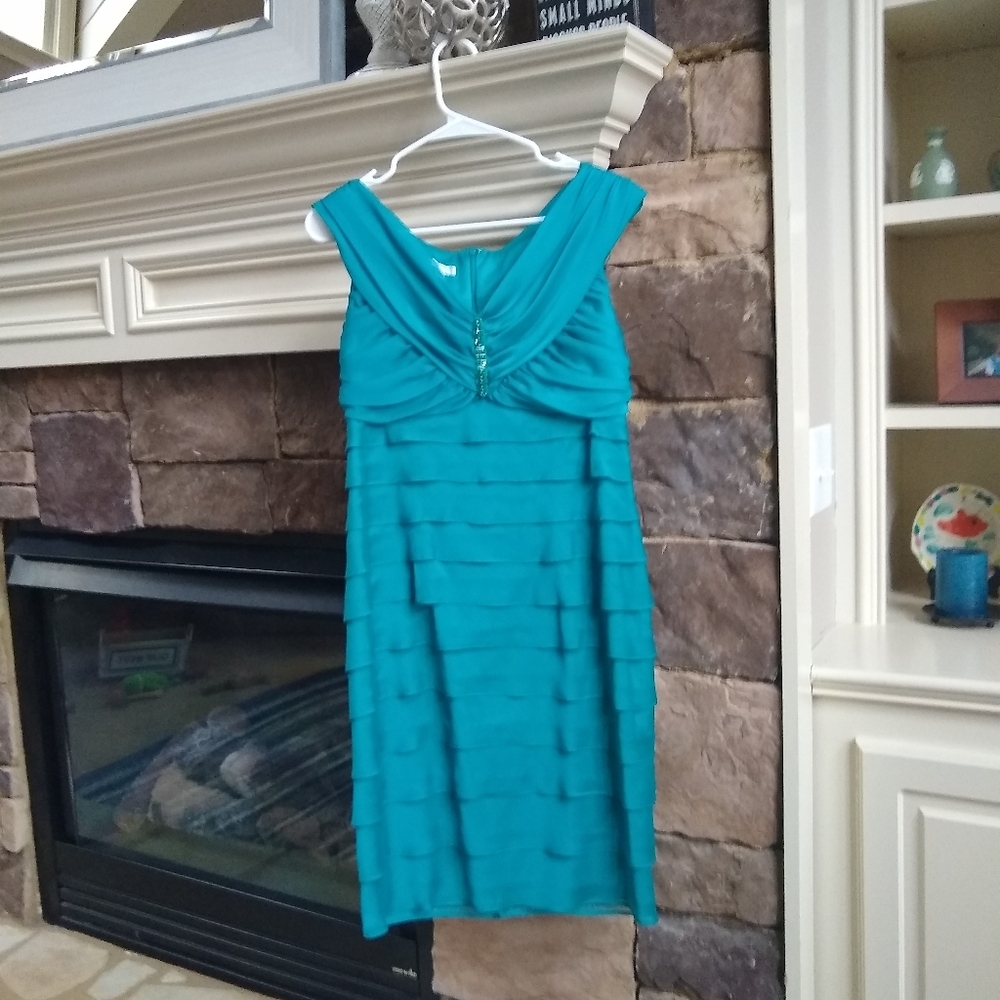 London Times teal blue, semiformal dress, size 10